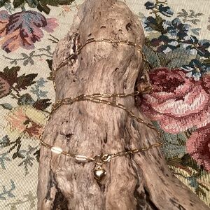 Gold Plated Belly Chain Waist Chain w/ Puffy Heart Charm